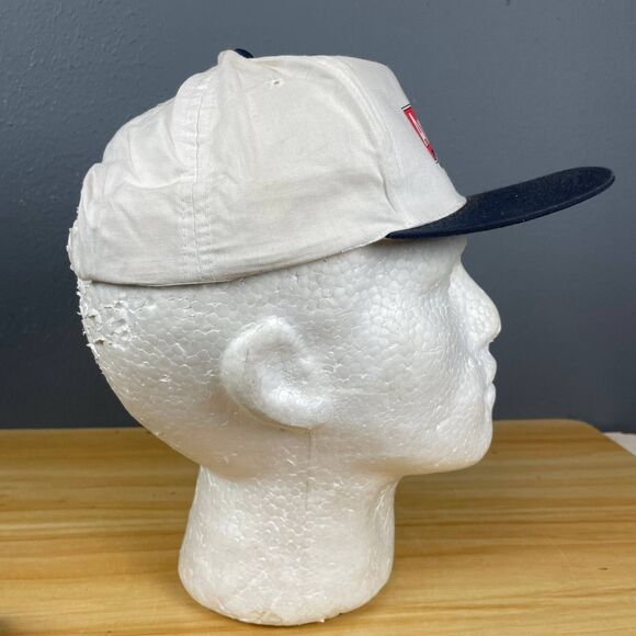 LitePro American Trucker Men's Hat Beige Navy Blue Snapback Cap Casual Outdoor - Picture 3 of 10